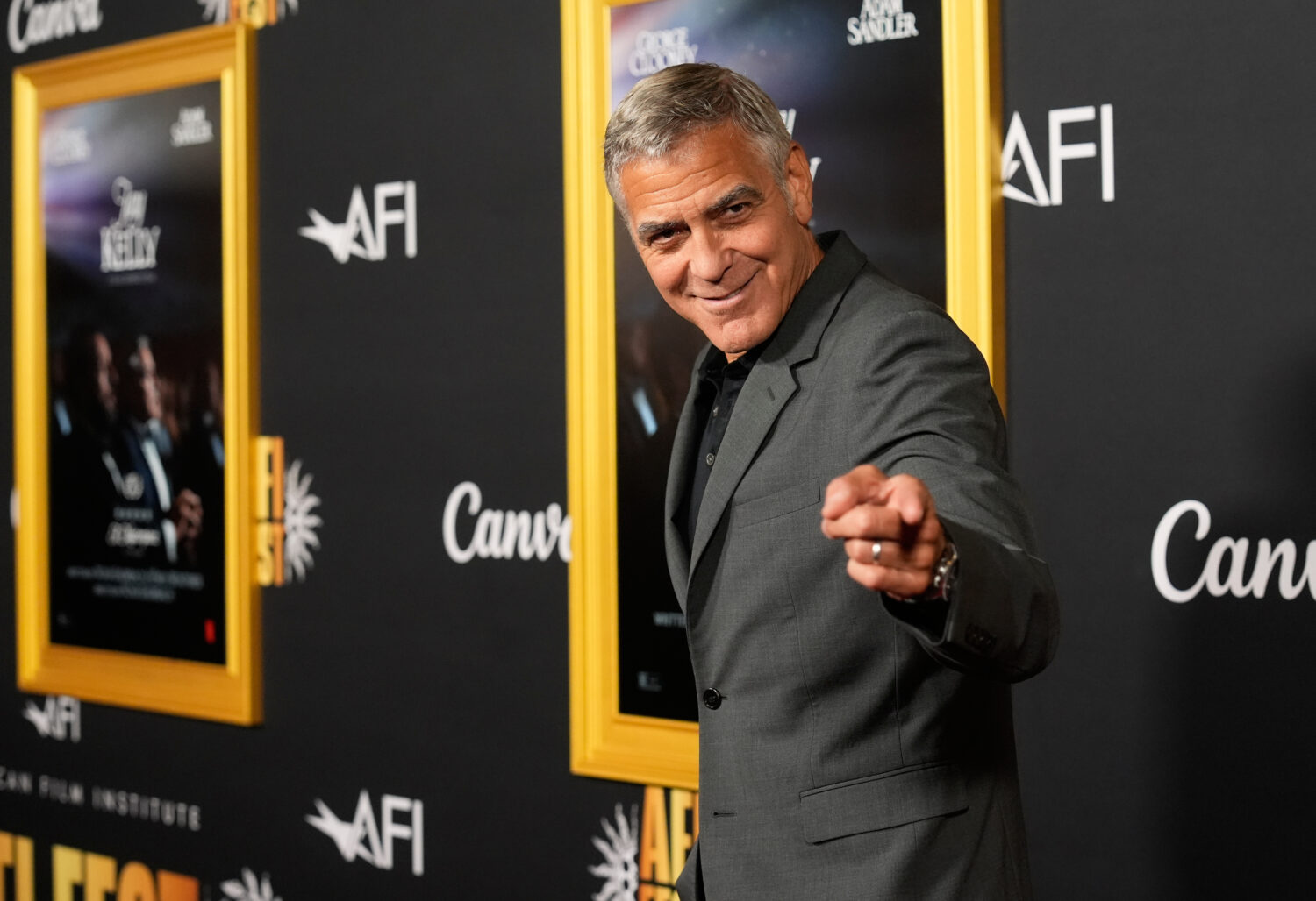 George Clooney, a cast member in "Jay Kelly," arrives at the AFI Fest premiere of the film on Thurs...