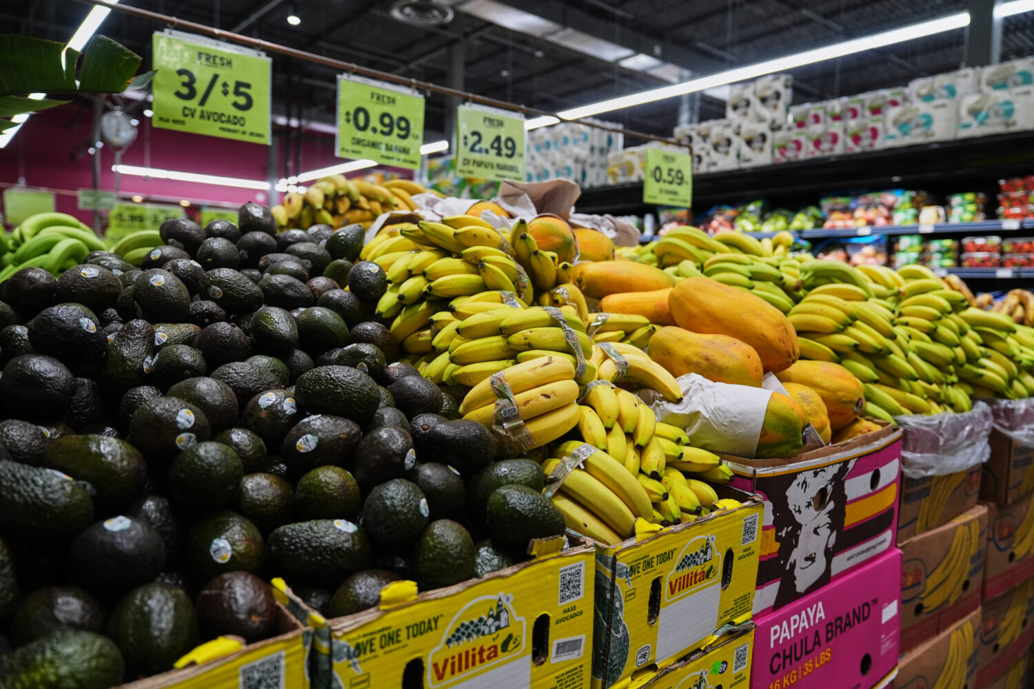 Produce, which is covered by the USDA Supplemental Nutrition Assistance Program (SNAP), is displaye...