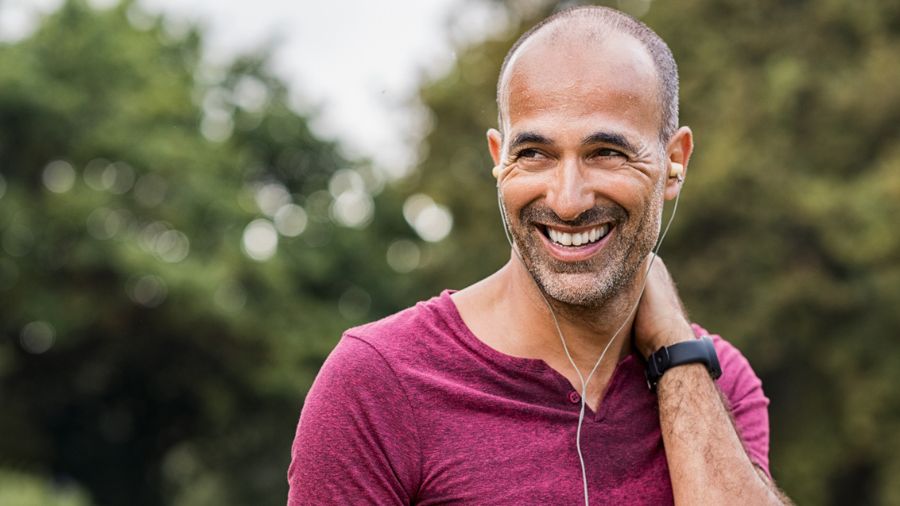 man exercising to lower blood pressure...