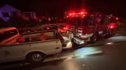 Suspect takes Everett fire truck on high-speed joyride, crashing into more than a dozen vehicles