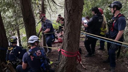 Child rescued from Auburn cliffside after drone spots location